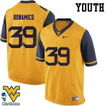 Youth West Virginia Mountaineers NCAA #39 Dante Bonamico Gold Authentic Nike Stitched College Football Jersey UT15E10PI